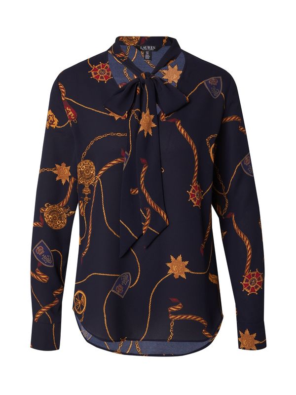 Lauren Ralph Lauren Lauren Ralph Lauren Bluza 'YILVRAY'  mornarsko plava / smeđa / zlatno žuta / burgund