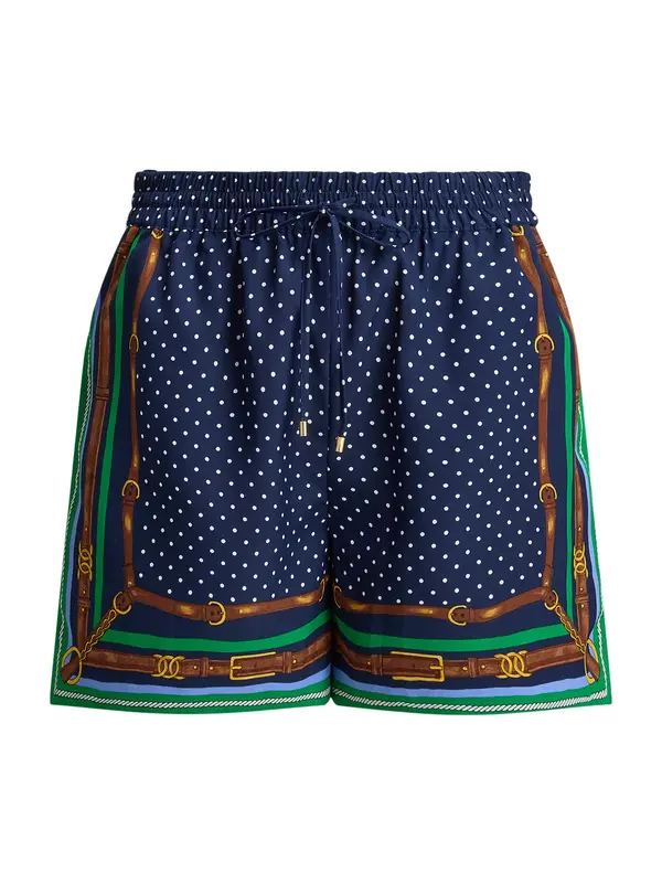 Lauren Ralph Lauren Lauren Ralph Lauren Hlače  mornarsko plava / smeđa / limeta / bijela