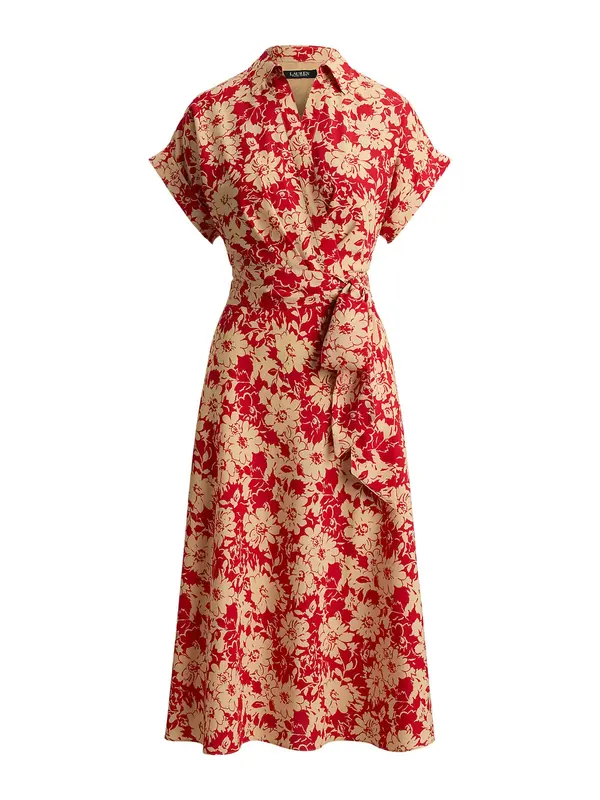 Lauren Ralph Lauren Lauren Ralph Lauren Košulja haljina  boja pijeska / crvena