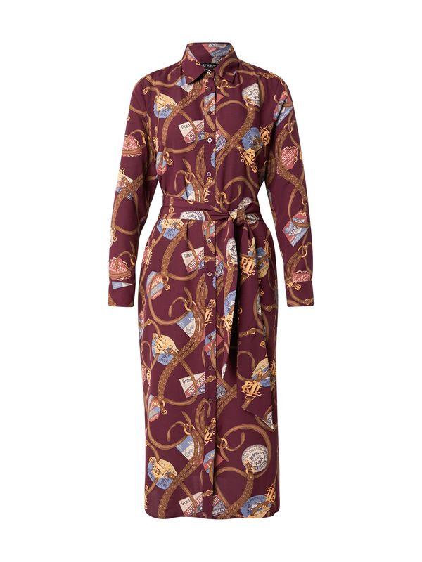 Lauren Ralph Lauren Lauren Ralph Lauren Košulja haljina 'FAYELLA'  kraljevsko plava / karamela / boja vina / bijela