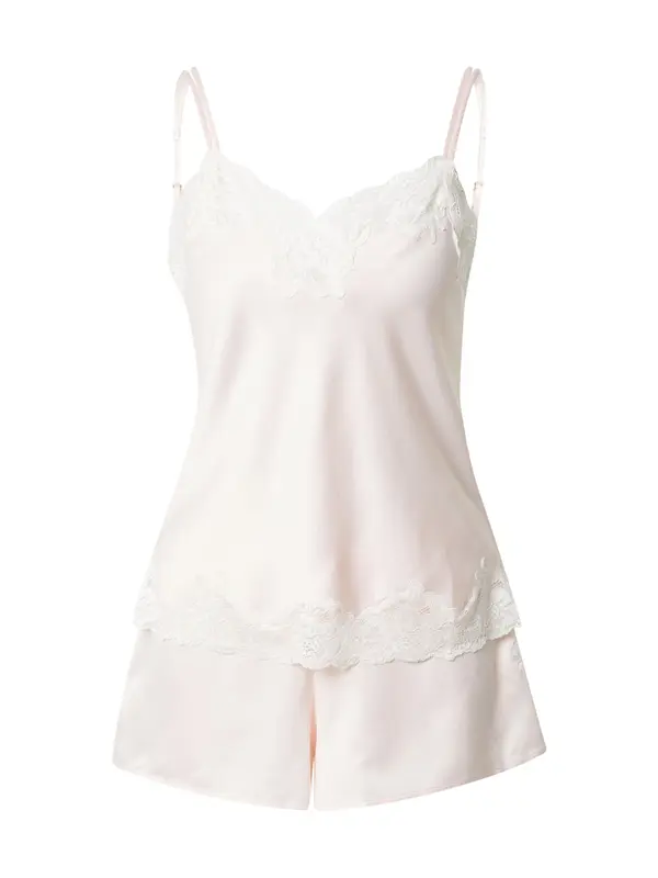 Lauren Ralph Lauren Lauren Ralph Lauren Kratke hlače za spavanje 'SIGNATURE'  roza / bijela