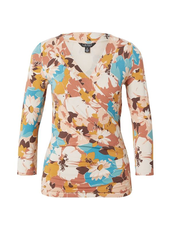 Lauren Ralph Lauren Lauren Ralph Lauren Majica 'ALAYJA'  svijetlobež / azur / kestenjasto smeđa / višnja