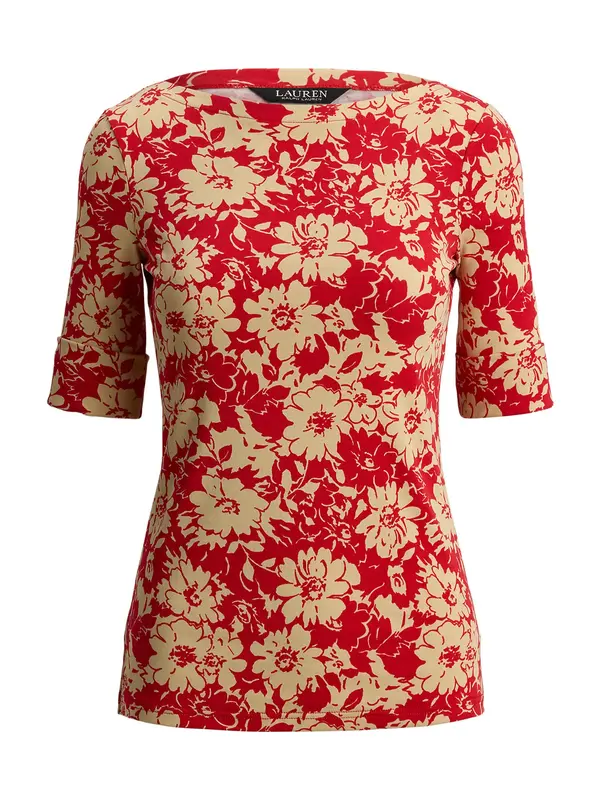 Lauren Ralph Lauren Lauren Ralph Lauren Majica  boja pijeska / vatreno crvena