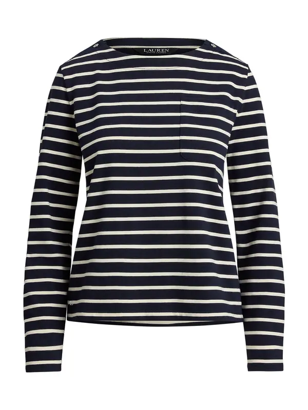 Lauren Ralph Lauren Lauren Ralph Lauren Majica 'CREVAN'  boja pijeska / mornarsko plava