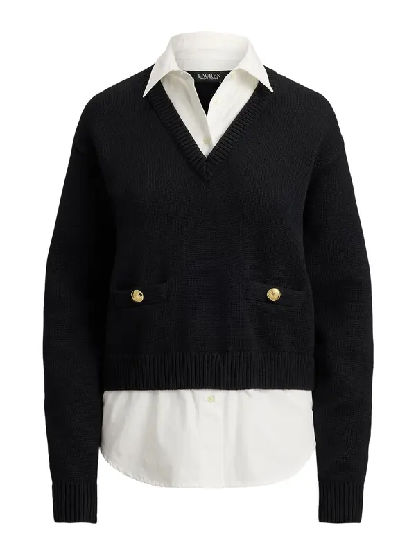 Lauren Ralph Lauren Lauren Ralph Lauren Pulover  crna / bijela