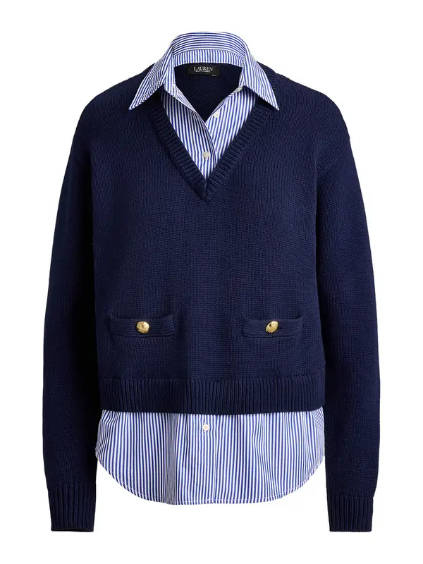 Lauren Ralph Lauren Lauren Ralph Lauren Pulover  plava / morsko plava / bijela