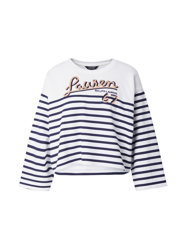 Lauren Ralph Lauren Lauren Ralph Lauren Sweater majica 'JAMARIE'  tamno bež / tamno plava / bijela