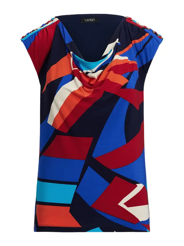 Lauren Ralph Lauren Lauren Ralph Lauren Top  plava / mornarsko plava / narančasta / jarko crvena