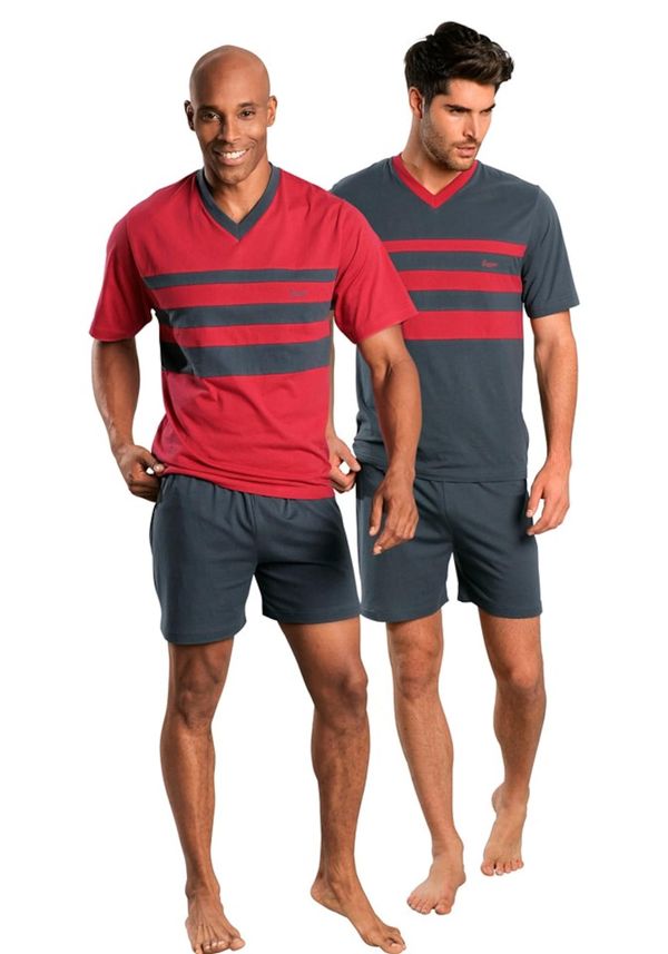 LE JOGGER LE JOGGER Kratka pidžama  tamo siva / crvena