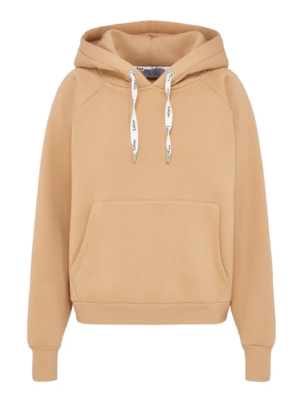 LeGer by Lena Gercke LeGer by Lena Gercke Sweater majica 'Hayley'  boja devine dlake (camel) / bijela