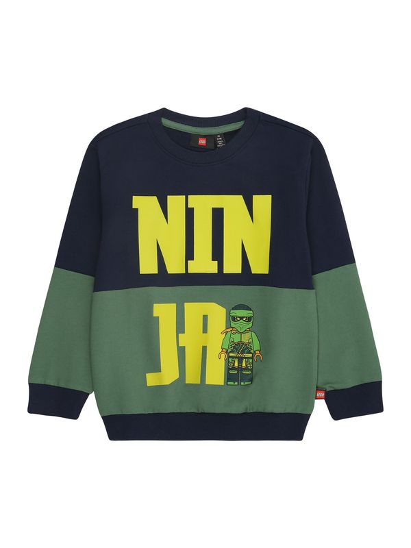 LEGO® kidswear LEGO® kidswear Sweater majica 'SAKU 106'  mornarsko plava / tamo žuta / zelena / svijetlozelena