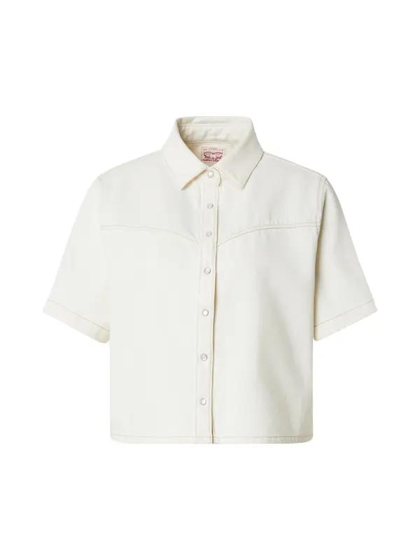 Levi's LEVI'S ® Bluza 'Logan Short Sleeve Denim Shirt'  vuneno bijela
