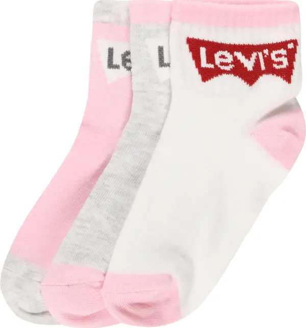 Levi's LEVI'S ® Čarape 'BATWING'  siva melange / svijetloroza / crvena / bijela