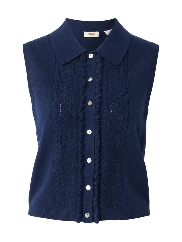 LEVI'S ® LEVI'S ® Kardigan bez rukava 'Supersoft Mini Ruffle Vest Top'  mornarsko plava