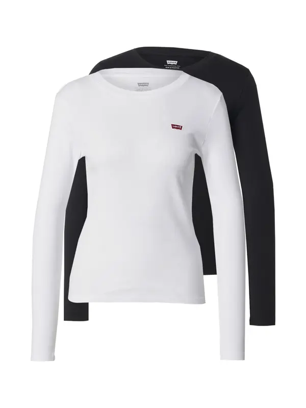 Levi's LEVI'S ® Majica 'Essential Long Sleeve Tee (2-Pack)'  crvena / crna / bijela