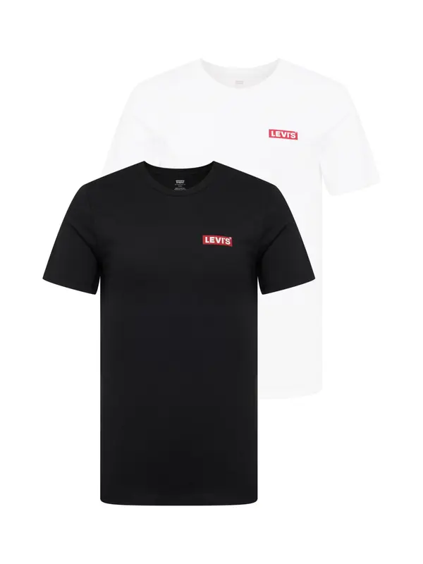 LEVI'S ® LEVI'S ® Majica 'Graphic Crewneck T-Shirt - 2 Pack'  crvena / crna / bijela