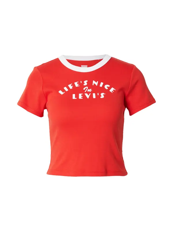 Levi's LEVI'S ® Majica 'Graphic Ringer Mini Tee'  crvena / bijela