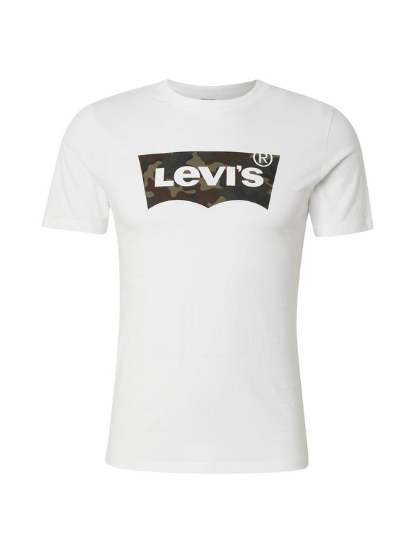 Levi's LEVI'S ® Majica 'Graphic Set In Neck'  tamno smeđa / kaki / tamno zelena / bijela