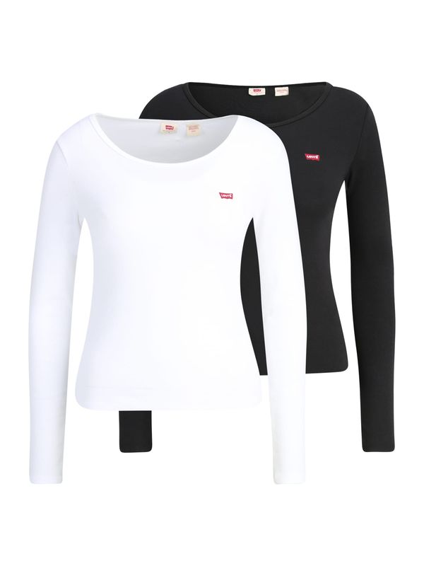 LEVI'S ® LEVI'S ® Majica 'Long Sleeve 2 Pack Tee'  crvena / crna / bijela