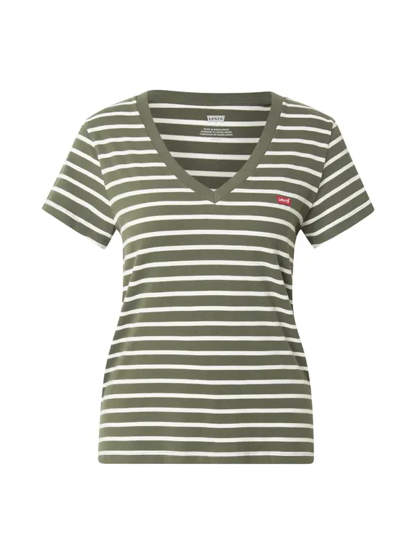 Levi's LEVI'S ® Majica 'The Perfect V-Neck'  maslinasta / bijela