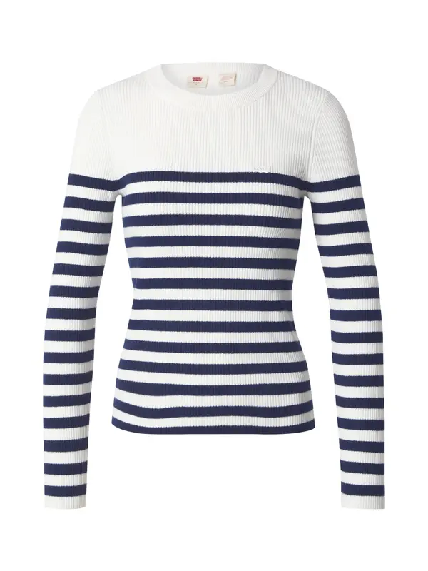 Levi's LEVI'S ® Pulover 'Crewneck Rib Sweater'  crna / bijela