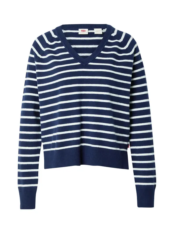 Levi's LEVI'S ® Pulover 'Supersoft V-Neck Pullover Sweater'  morsko plava / bijela