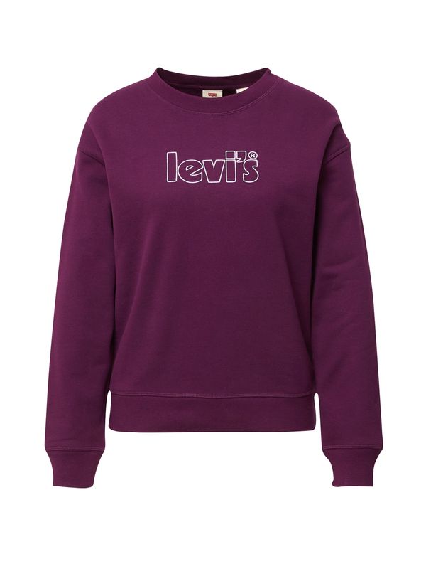 LEVI'S ® LEVI'S ® Sweater majica 'Graphic Standard Crew'  ljubičasto crvena / srebro