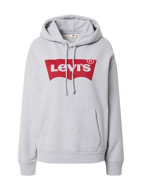 LEVI'S ® LEVI'S ® Sweater majica 'Graphic Standard Hoodie'  siva melange / karmin crvena