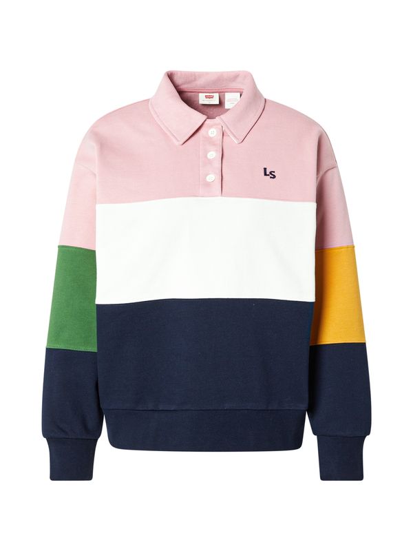 LEVI'S ® LEVI'S ® Sweater majica 'POPOVER'  mornarsko plava / tamo žuta / roza / bijela