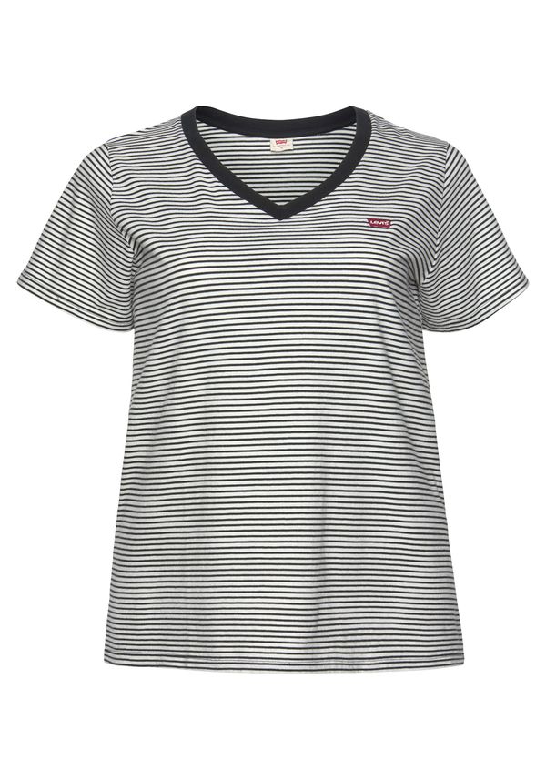 Levi's® Plus Levi's® Plus Majica 'Perfect V-Neck Tee '  crna / bijela
