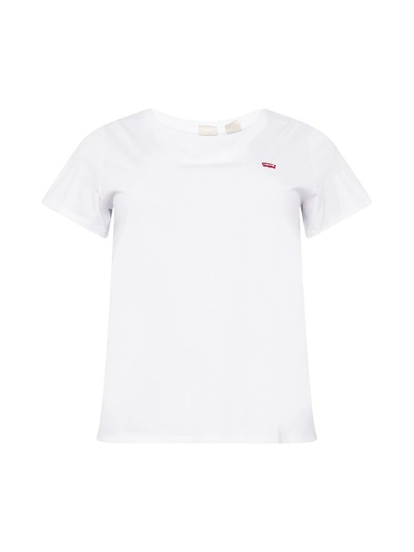 Levi's® Plus Levi's® Plus Majica 'PL V Neck Tee'  crvena / bijela