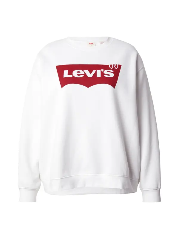 Levi's® Plus Levi's® Plus Sweater majica 'Graphic Everyday Crewneck Sweatshirt (Plus Size)'  crvena / bijela