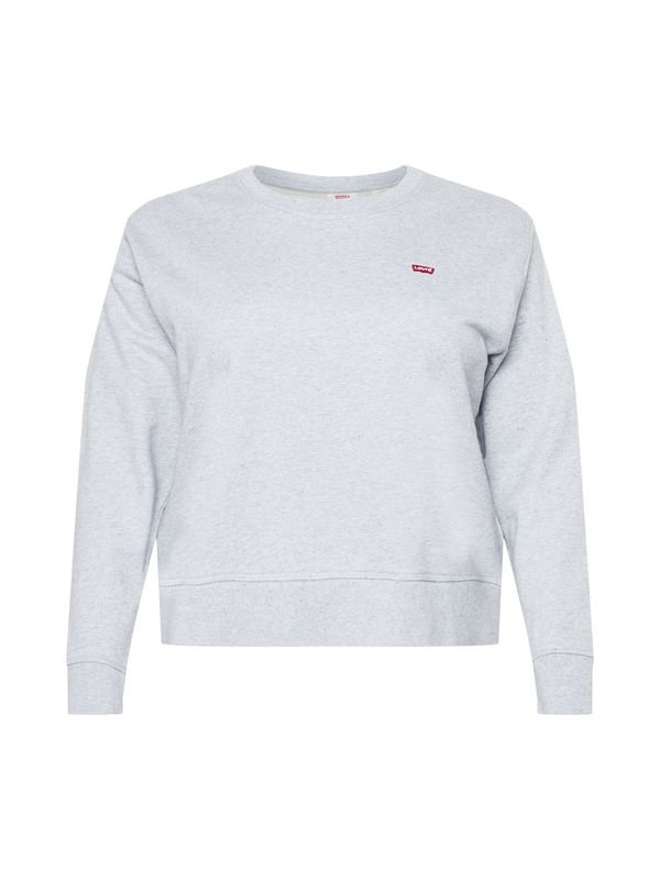Levi's® Plus Levi's® Plus Sweater majica 'PL Standard Crew Swtshrt'  siva / crvena