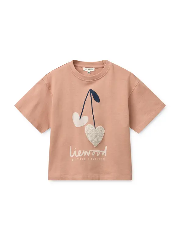 Liewood Liewood Majica 'Tyler Placement'  svijetlobež / tamno plava / puder roza