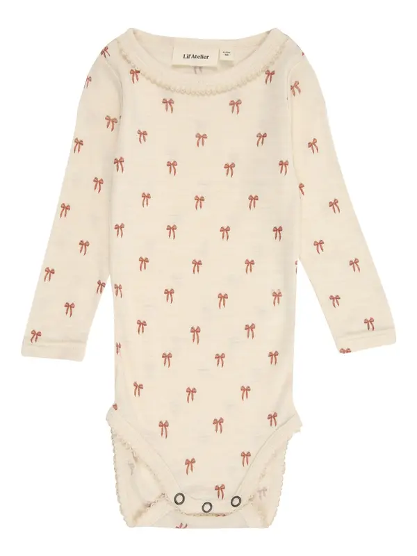 Lil'Atelier Lil'Atelier Dječji bodi 'NBFNALU'  pijesak / bijela