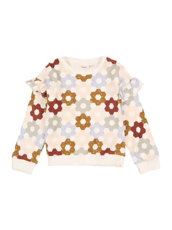 Lil'Atelier Lil'Atelier Sweater majica 'NMFDIAS'  svijetloplava / svijetlozelena / pastelno roza / bijela