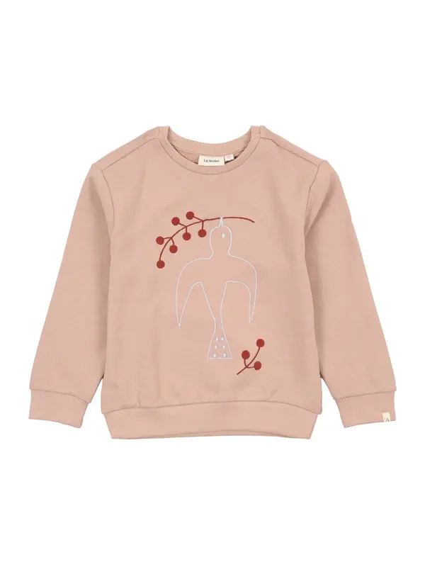 Lil'Atelier Lil'Atelier Sweater majica 'NMFJOBO TIA'  svijetlosmeđa / crvena / bijela