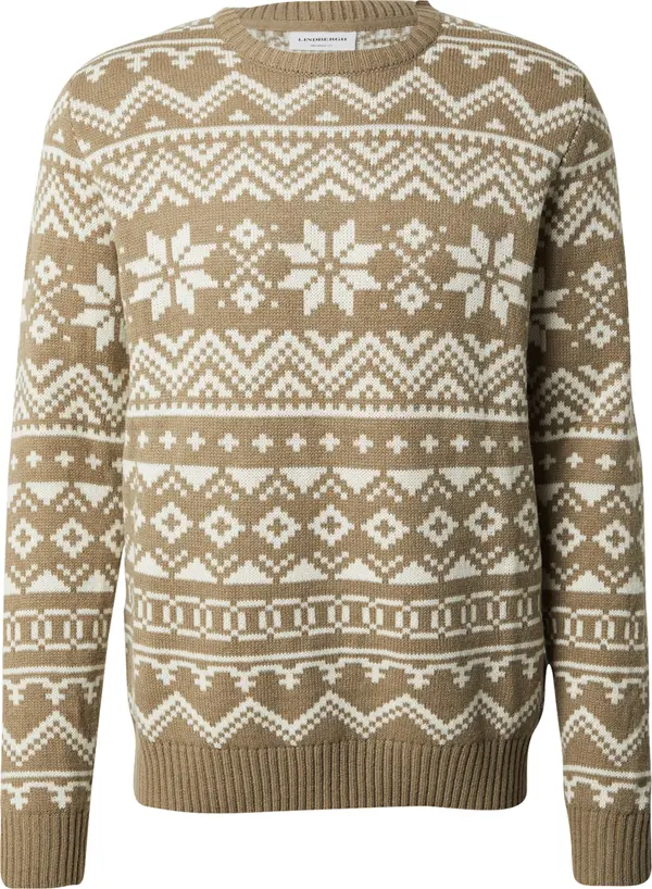 Lindbergh Lindbergh Pulover  taupe siva / bijela
