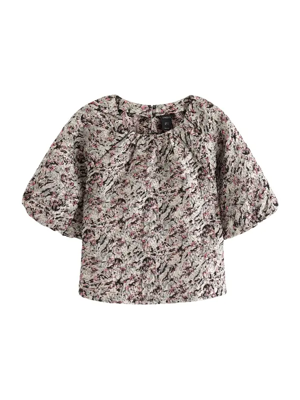 Lindex Lindex Bluza 'Kylie'  siva / pastelno crvena / crna