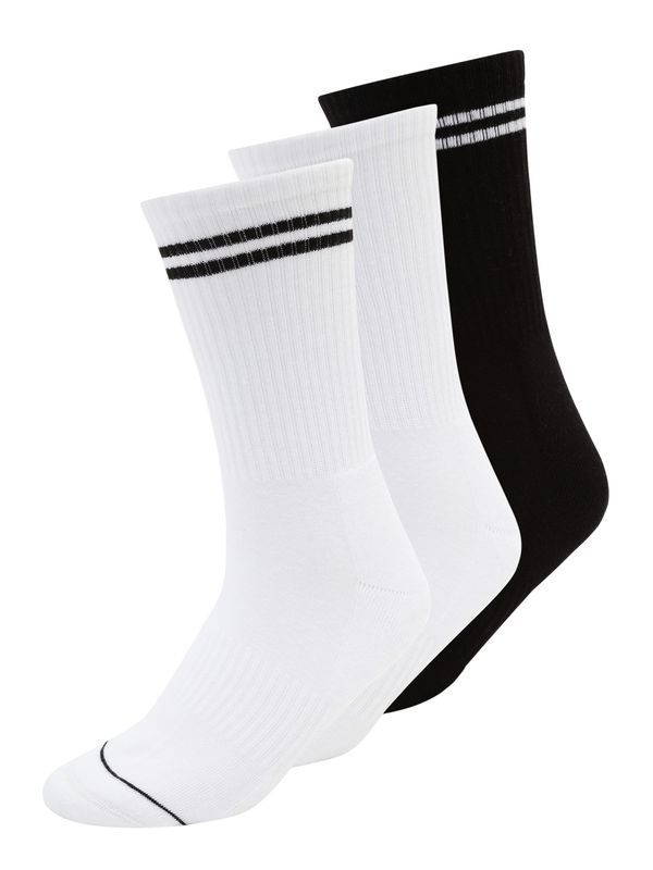 Lindex Lindex Čarape  crna / bijela