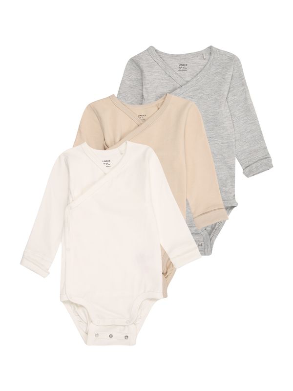 Lindex Lindex Dječji bodi  bež / siva melange / bijela