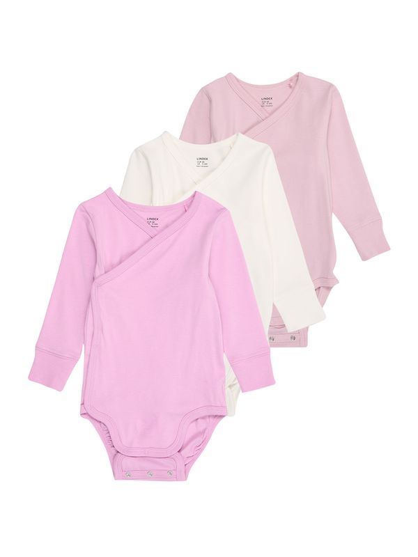 Lindex Lindex Dječji bodi  šljiva / orhideja bijela / bijela