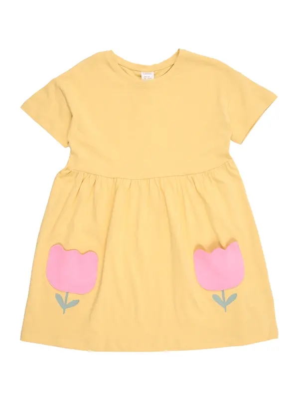 Lindex Lindex Haljina  svijetložuta / zelena / pastelno roza