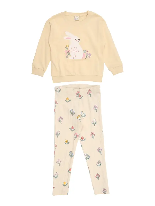 Lindex Lindex Komplet 'Rabbit'  plava / pastelno žuta / zelena / roza
