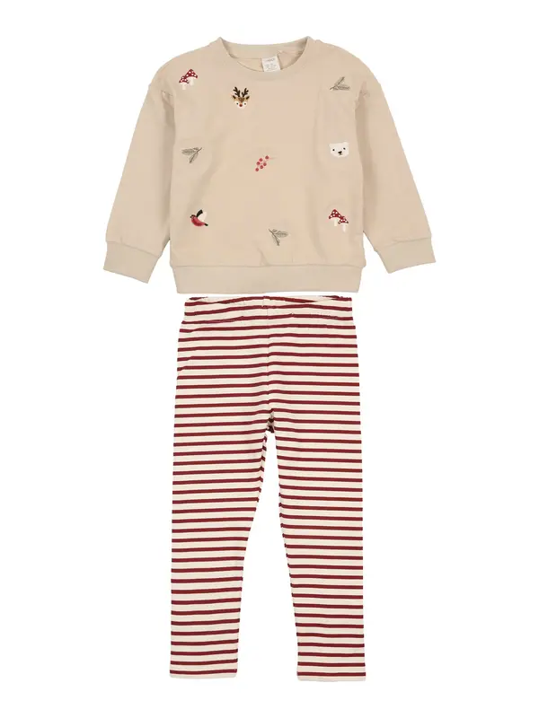 Lindex Lindex Komplet  svijetlobež / crvena