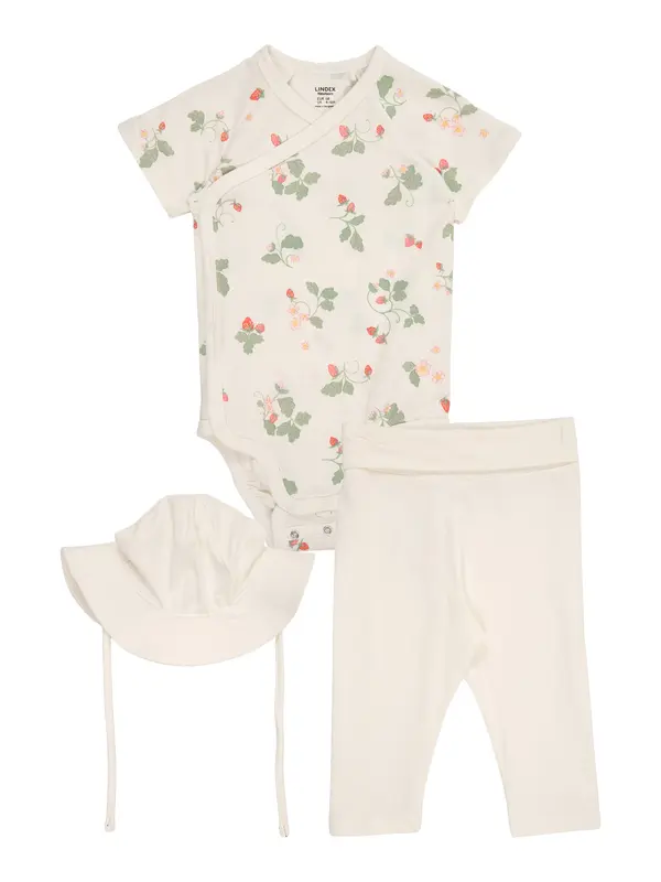 Lindex Lindex Komplet  zelena / crvena / vuneno bijela