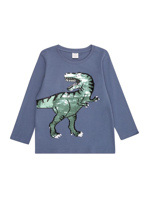 Lindex Lindex Majica 'Dino Flip'  golublje plava / zelena / crna / bijela