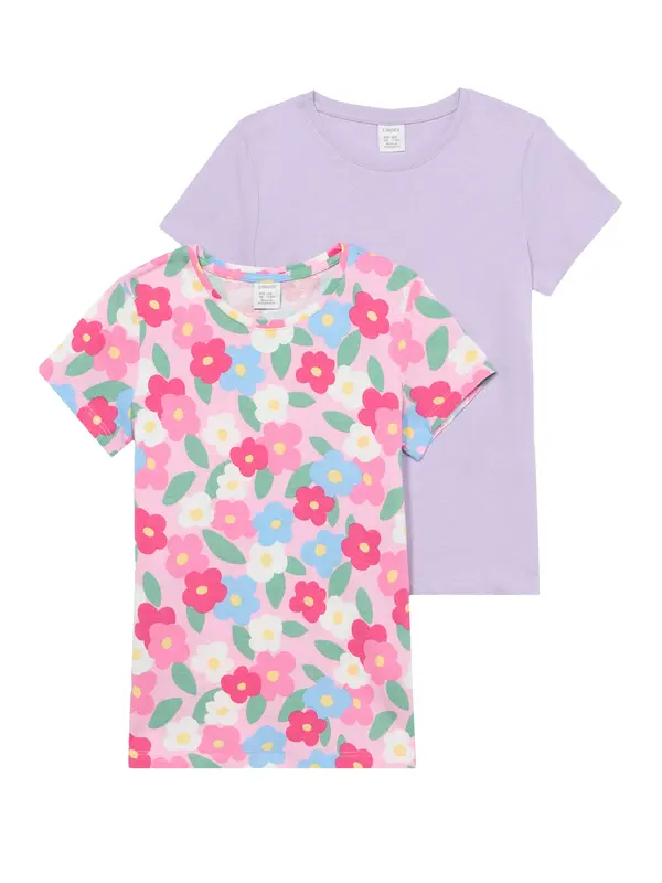 Lindex Lindex Majica  svijetloplava / lila / prljavo roza / bijela