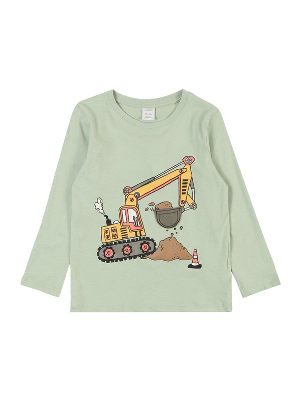 Lindex Lindex Majica 'Working Vehicles Placem'  svijetlosmeđa / siva / menta / svijetlocrvena