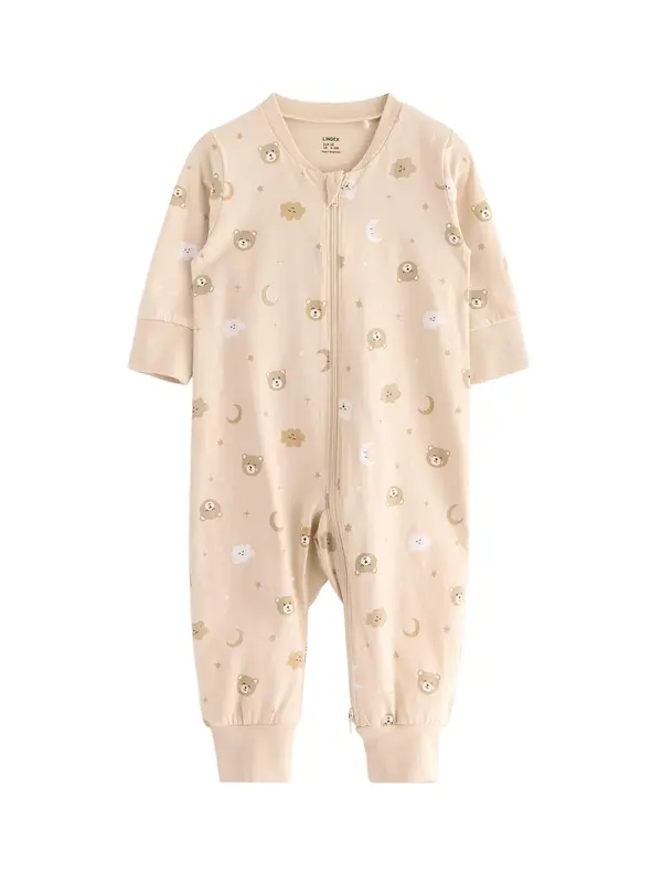 Lindex Lindex Pidžama set 'Bear'  bež / tamno bež / bijela